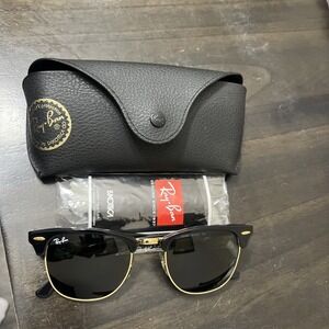 Sunglasses,Ray-Ban,Clubmaster,RB3016,W0365,Tortoise,Gold,Green Lens,51 21